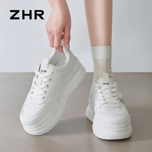 ZHR则则厚底小白鞋女2024夏季新款增高百搭运动休闲鞋软底板鞋女 商品图5