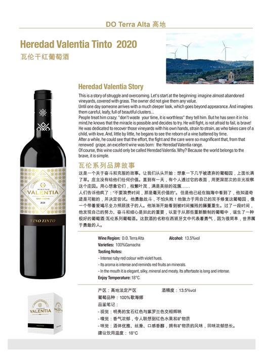 西班牙 瓦伦红葡萄酒 13.5 %vol  750ml*6瓶整箱发货-jmw 商品图0