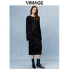 VIMAGE纬漫纪高腰包臀黑色显瘦半身裙秋季新款V2206808 商品缩略图1