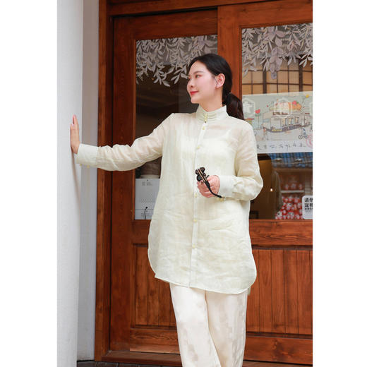 【线上专属】新中式衬衣（24810965-若芽） 商品图0