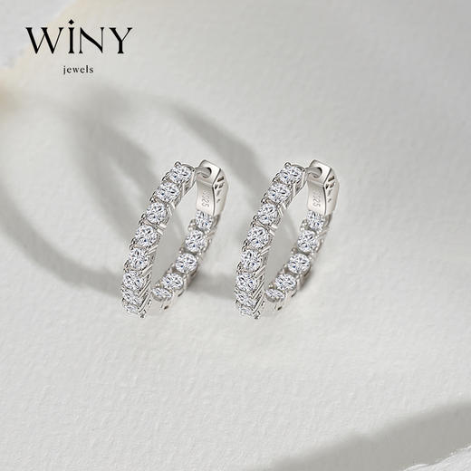 Winy925纯银因爱闪耀耳扣送女友闺蜜节日生日礼物 商品图0