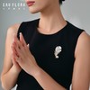 『羽绮』羽毛造型仿珍珠锆石胸针 商品缩略图1