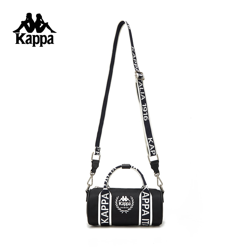 Kappa卡帕背靠背复古单肩包男运动斜挎包圆桶包时尚休闲手拎包女K0EZ8BD16