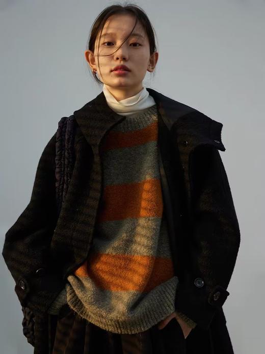 步履不停/3D13179C/圆领圈圈条纹套头毛衣 商品图3