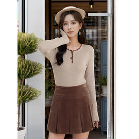 9/10奢姿大码女装2024秋冬简约坑条时尚百搭针织衫胖妹妹气质V领上衣9744634077