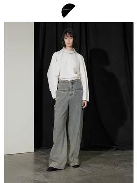 半圆/D24302406/水洗怀旧牛仔裤