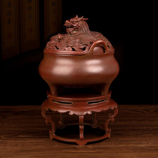 吉祥古法香炉 祥龙吐珠冲耳炉（遇龙丞祥系列） 商品图1