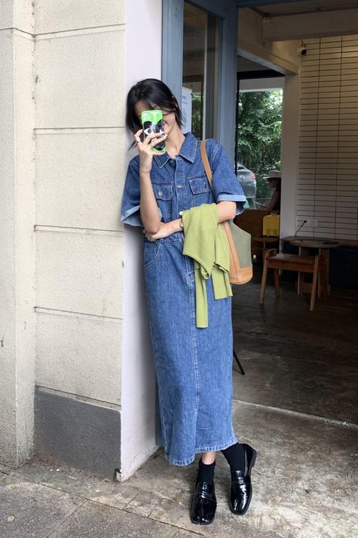 WHO KNOWS 水洗牛仔口袋饰连衣裙 16806 商品图0