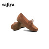Safiya/索菲娅2024秋 复古真皮软底一脚蹬防滑休闲豆豆平底单鞋 SF43112438 商品缩略图10