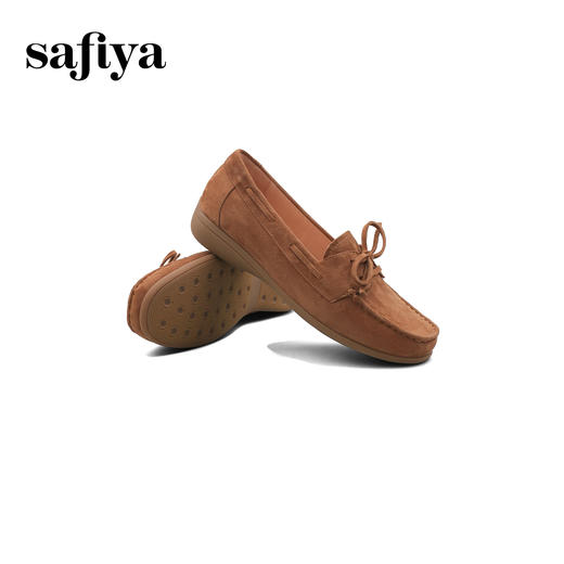 Safiya/索菲娅2024秋 复古真皮软底一脚蹬防滑休闲豆豆平底单鞋 SF43112438 商品图10