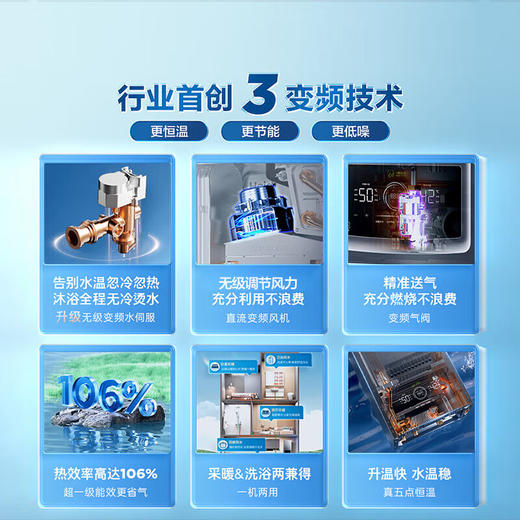 海尔（Haier）超一级能效冷凝无级变频水伺服燃气壁挂炉天然气三变频静音采暖炉热水器以旧换新LL1PBD30-JN7PRO 商品图1