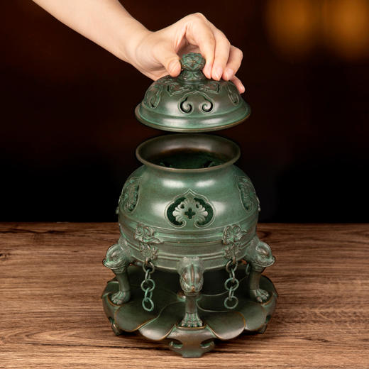 吉祥古法香炉 大号带座帝王熏炉 商品图4