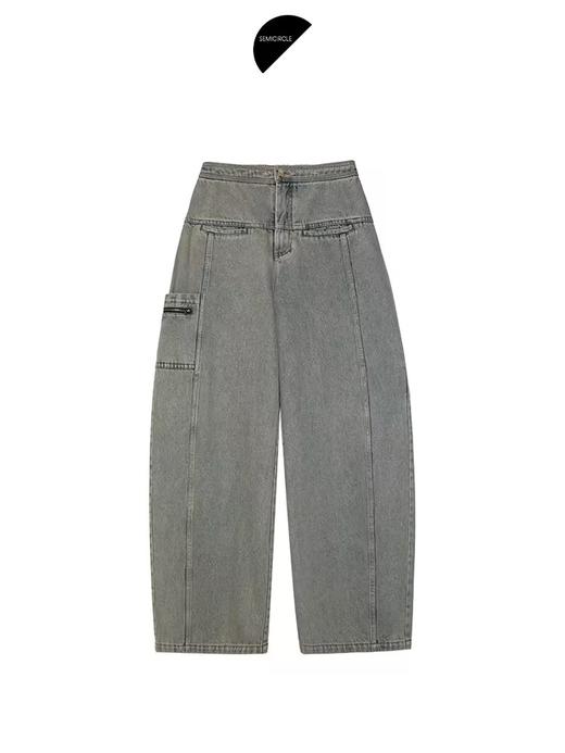 半圆/D24302406/水洗怀旧牛仔裤 商品图3