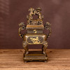 吉祥古法香炉 带座螭龙耳双狮戏球熏炉 商品缩略图4