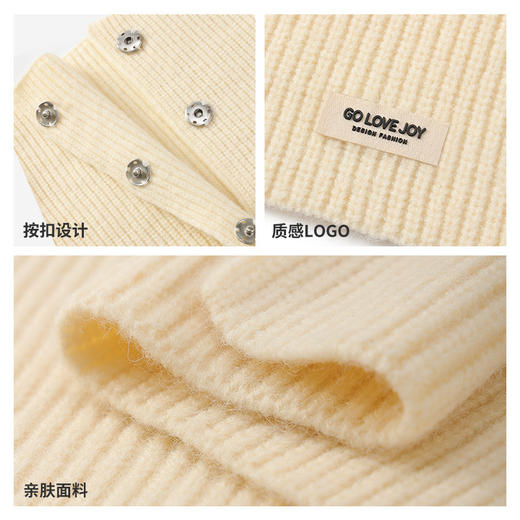 冬季围脖女士百搭韩版简约南极绒开叉围巾披肩纯色半高领保暖脖套 商品图3