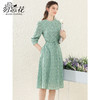 勿忘花绿色纯棉碎花遮肚子减龄连衣裙女2024秋季新款收腰显瘦裙子 商品缩略图2