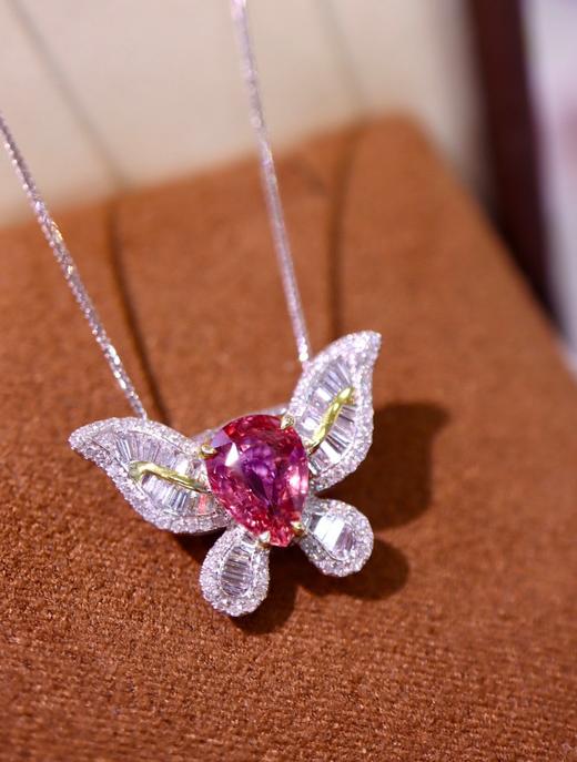 18K无烧粉蓝宝石戒指吊坠两用款 商品图4