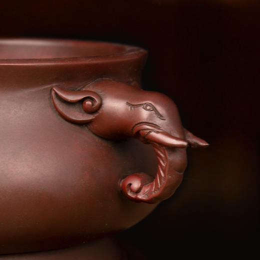 吉祥古法香炉 带座象首耳彛炉 商品图2