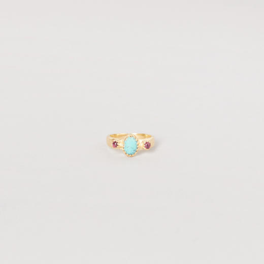 订购7周到｜ Monsieur-Athenais-绿松石 红宝石 戒指［法国设计师］ 商品图1