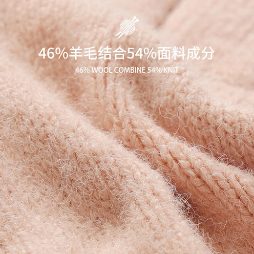 秋冬季羊毛针织手套女骑车防风防寒保暖加绒翻指触屏毛线手套学生 商品图2