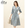 勿忘花纯棉碎花复古娃娃领连衣裙女2025春季新款小个子裙子 商品缩略图3