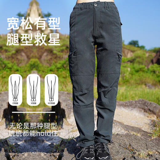 纳趣户外男女款加绒工装速干裤秋冬保暖多袋情侣软壳裤 商品图2