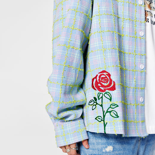 【Achock官方店】美式休闲刺绣格子衬衫男女潮牌高街宽松衬衣情侣 商品图2