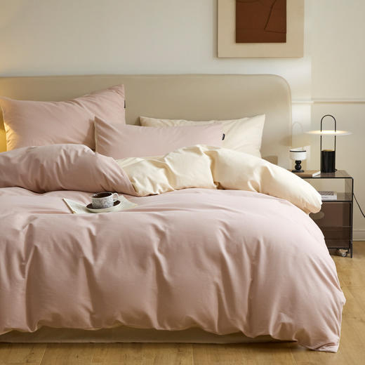 老米优品🎈muji代工厂《A类婴儿级 温暖磨毛四件套纯色长绒棉双拼款》全棉磨毛 四件套床品！秋冬款新疆长绒棉~ 商品图7