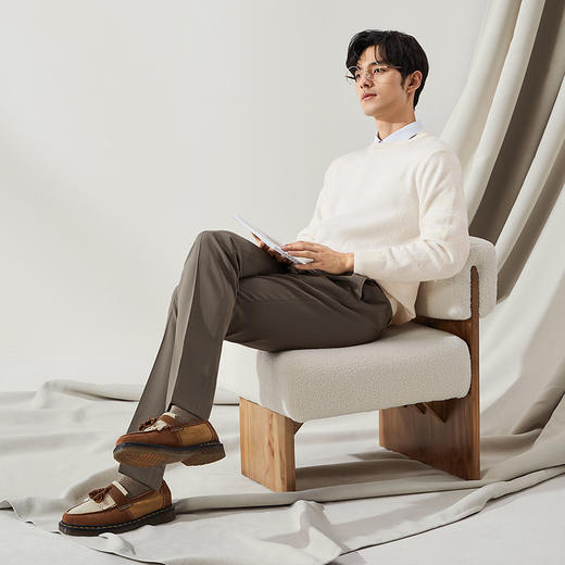 【高端系列】柒牌男装针织衫男2024秋冬新品满身提花休闲圆领毛衫	127Y71200 商品图3