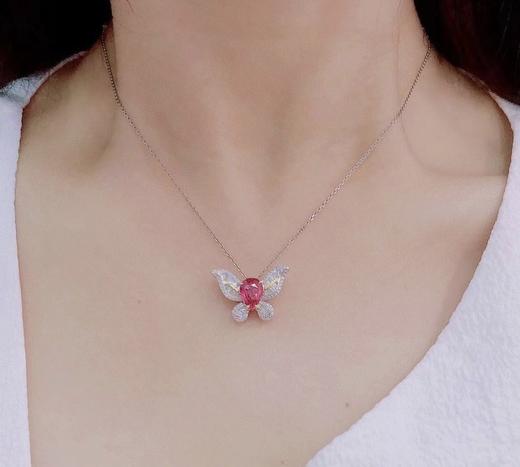 18K无烧粉蓝宝石戒指吊坠两用款 商品图7