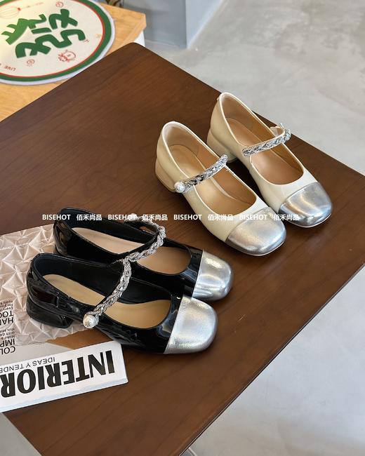 新品女士拼接头韩式小清新粗跟单鞋547B43510（W） 商品图5