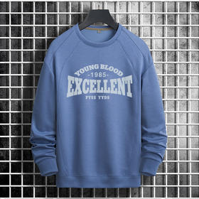 【新款DSK】大依优型大码印花长袖卫衣加肥加大肥佬休闲宽松透气上衣打底男士胖子