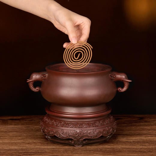 吉祥古法香炉 带座象首耳彛炉 商品图5