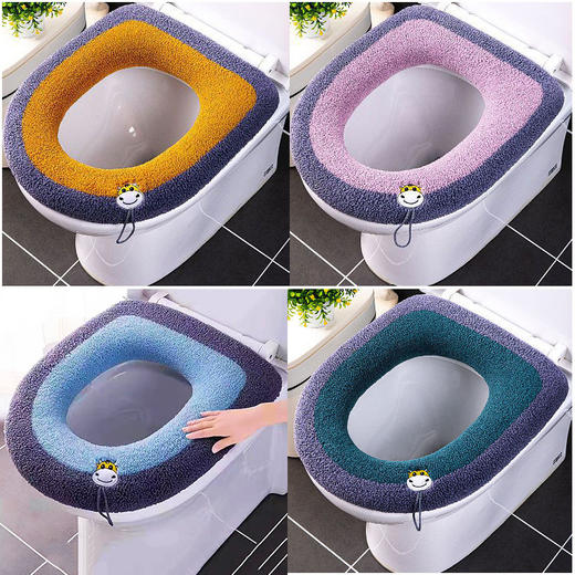 【柔软舒适型马桶圈】保暖马桶垫子坐便套加厚马桶垫四季通用马桶圈冬季马桶垫家用，便携提手设计，实用方便，健康又卫生。ry 商品图0