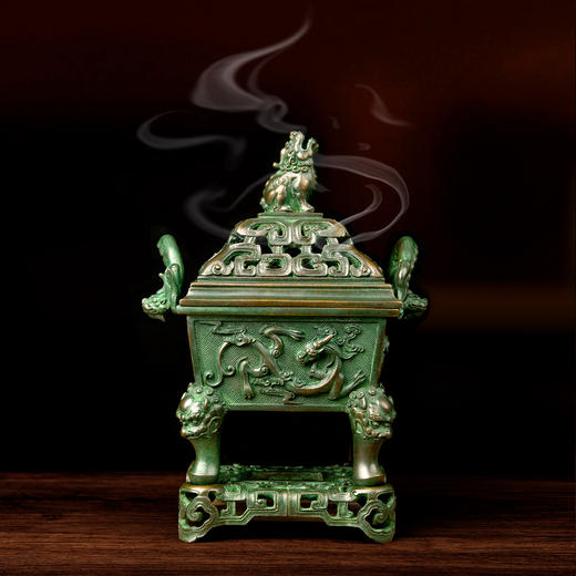 吉祥古法香炉 螭龙耳四足鼎熏炉（遇龙丞祥系列） 商品图2