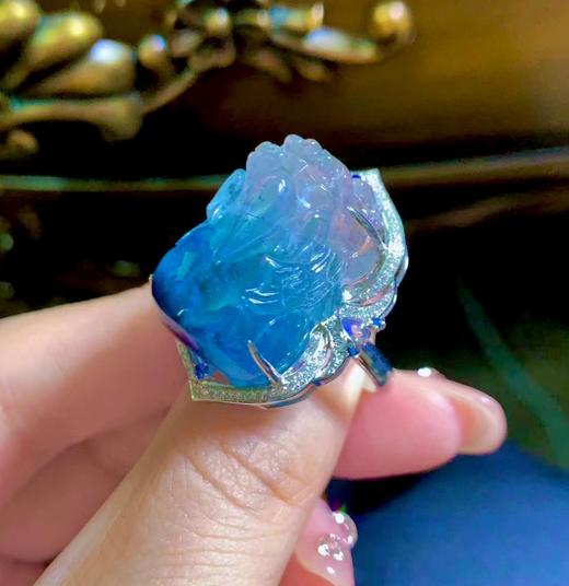 18k金 宝石蓝碧玺貔貅戒指两用款 商品图8