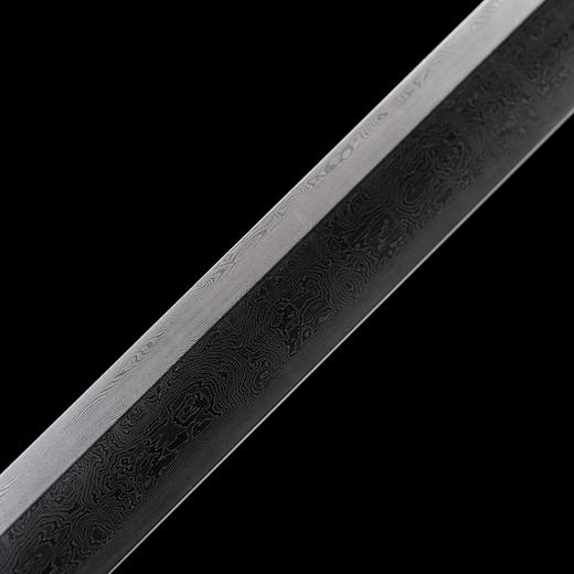 月影刀唐刀 环首刀  龙泉沈广隆宝剑 手工一体刀剑 花纹钢  未开刃 商品图5