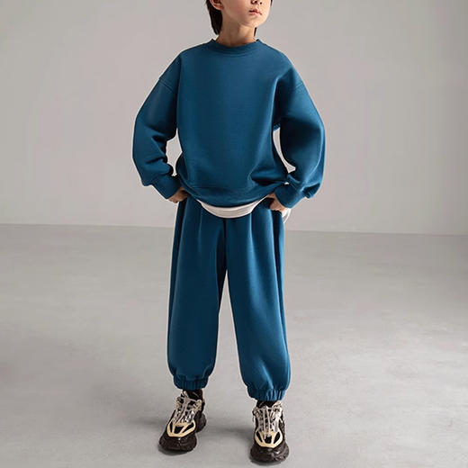 裁缝学苑TQ122 运动套装儿童圆领落肩卫衣纸样卫裤童装做衣服打版裁剪样板 商品图4