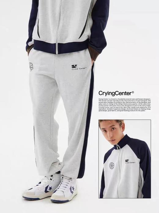 CryingCenter 初秋卫衣 哭喊运动高校跑步套装薄绒保暖情侣运动服 商品图3