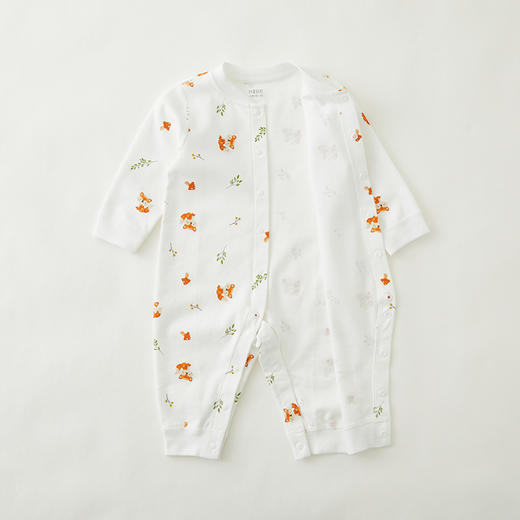 怡比狐狸和蘑菇长袖开襟哈衣HY24AUN010咖绿色调（52#-66#） 商品图9