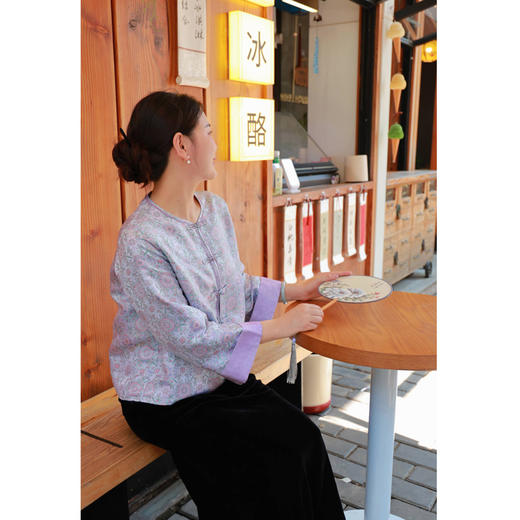 宋锦八达晕-开衫外套（24705619-玉頩）+裤子（24709759玉色-160） 商品图1