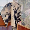 【甄珠贝·国风系列】70*70cm双面异色熊猫丝羊毛丝巾和天然淡水正圆绿竹胸花礼盒套装【适合送外宾】 商品缩略图3