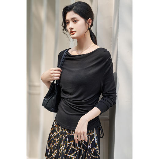 剩S/XXL 【轻熟御姐风T恤女】2026春韩系氛围感女主穿搭气质显瘦上衣5Z24CT1934 商品图4