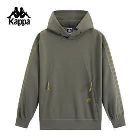Kappa卡帕背靠背连帽运动卫衣秋季新款针织套头衫宽松长袖上衣男K0E72MT61