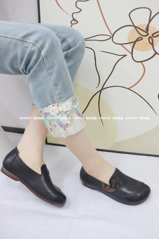 新品牛皮复古一脚蹬柔软橡胶底婆婆鞋963B43514 商品图1