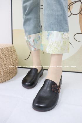 新品牛皮复古一脚蹬柔软橡胶底婆婆鞋963B43514