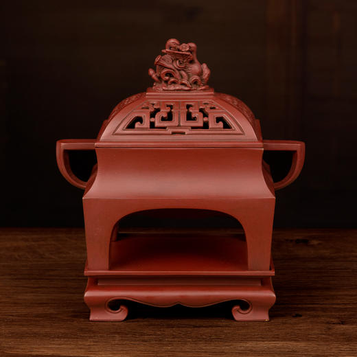 吉祥古法香炉 带座福禄鸳鸯钮台几熏炉 商品图5
