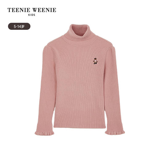 TeenieWeenie Kids小熊童装秋冬款女童高领花边纯色打底衫毛衣TKKW24OT51R 商品图4
