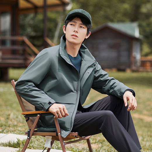 【三防面料】柒牌可拆连帽夹克男士2024秋冬新款百搭商务休闲外套	127K70890 商品图1