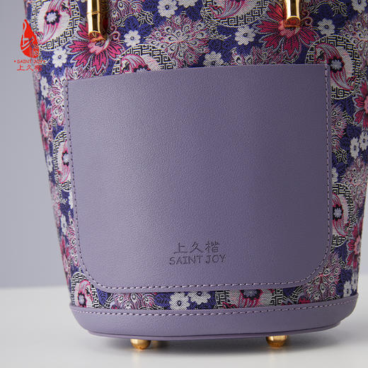 SAINTJOY/上久楷  宋锦拎包 孔雀羽团花锦 手拎包 BWS24A0105-E（不含礼盒包装） 商品图9